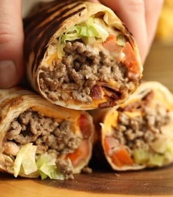 Grilled Cheeseburger Wraps