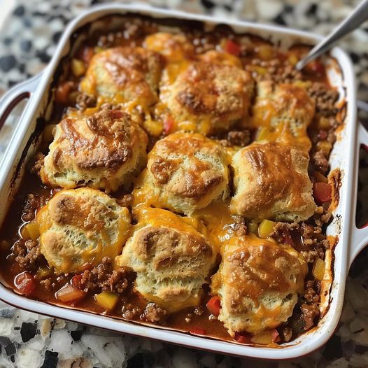 Sloppy Joe Biscuit Casserole