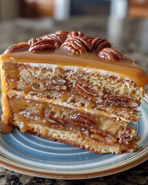 Southern Pecan Caramel Cake